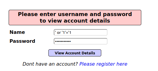 Mutillidae - HTML Injection (User Lookup Xpath) payload