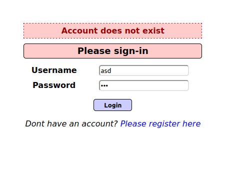 Mutillidae - Username Enumeration (Login) Account does not exist