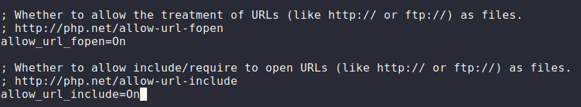 Mutillidae - Insecure Direct Object Reference (RFI) allow_url settings