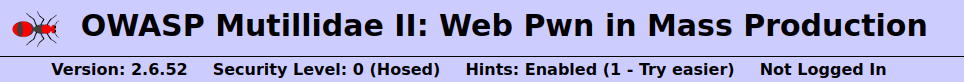 Mutillidae - Insecure Direct Object Reference (RFI) Security level 0