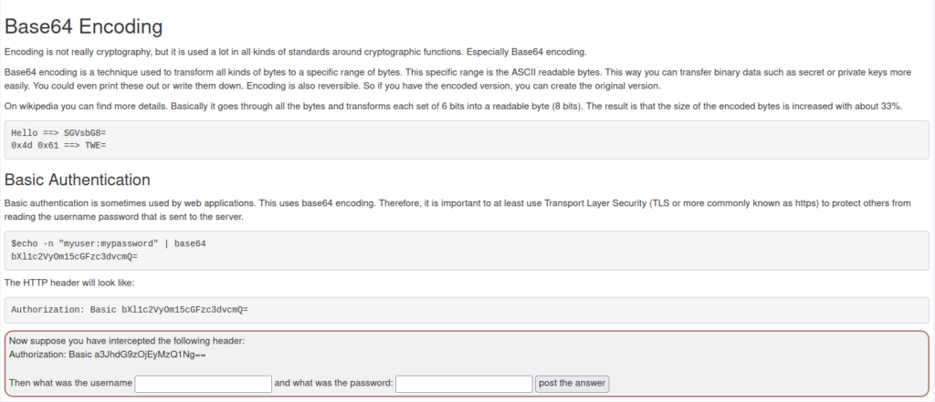 Webgoat - Crypto Basics 1. Base64 Encoding