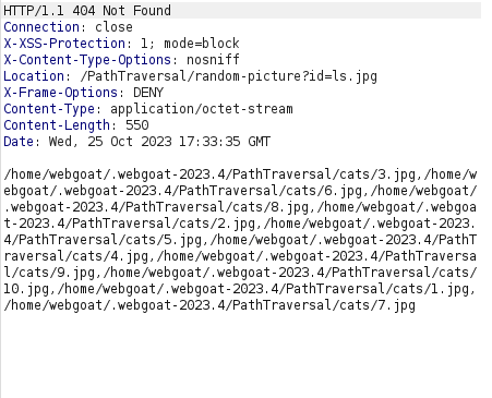 Webgoat - Path traversal Response