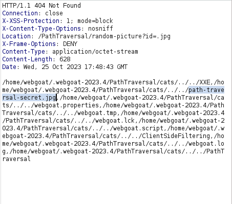 Webgoat - Path traversal Response
