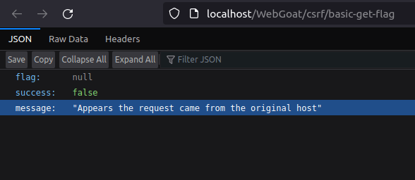 Webgoat - Cross-Site Request Forgeries localhost basic get flag