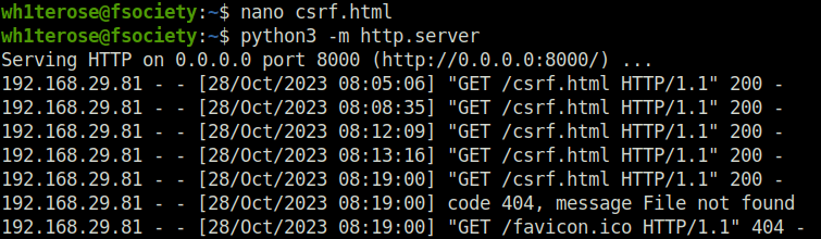 Webgoat - Cross-Site Request Forgeries nano csrf.html