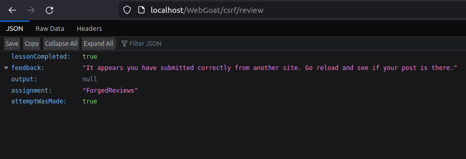 Webgoat - Cross-Site Request Forgeries review