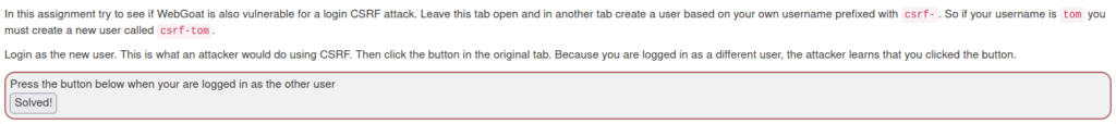 Webgoat - Cross-Site Request Forgeries Login CSRF attack
