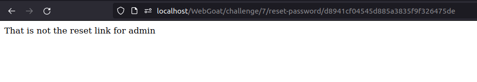Webgoat - Admin password reset reset link not for admin