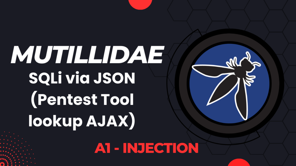 Mutillidae - SQLi via JSON (Pentest Tool lookup AJAX)