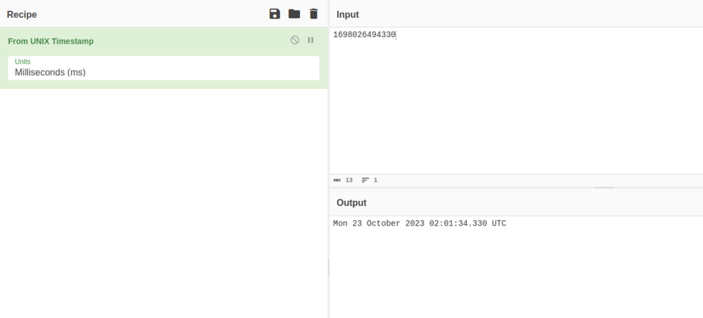 Webgoat - Hijack a Session Cyberchef UNIX timestamp