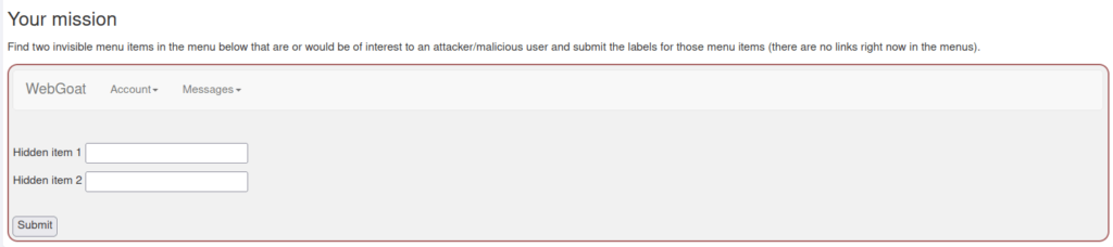 Webgoat - Missing Function Level Access Control 1. Relying on obscurity
