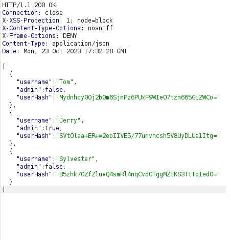 Webgoat - Missing Function Level Access Control Burspuite Response
