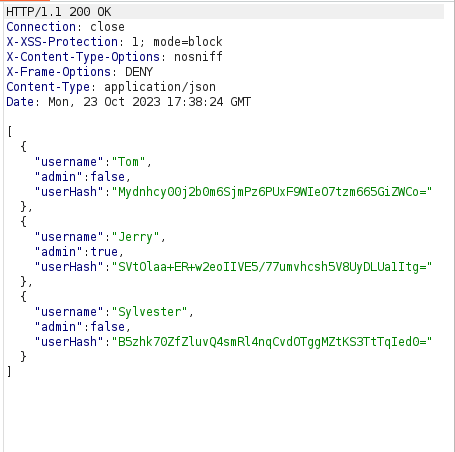 Webgoat - Missing Function Level Access Control Burpsuite Response