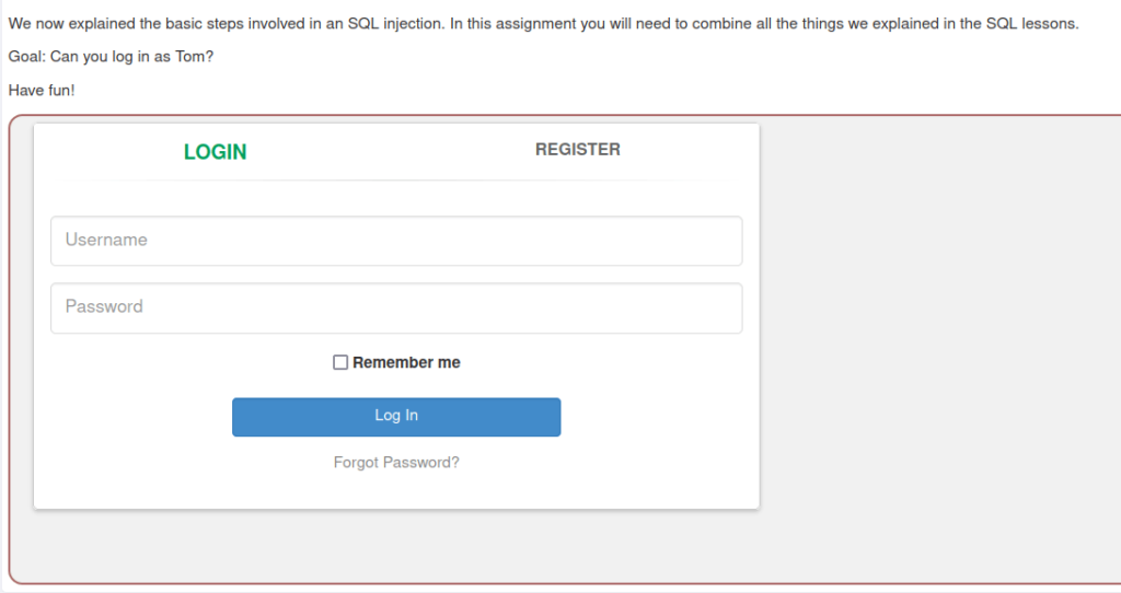 Webgoat - SQL Injection (Advanced) 2. Login Bypass