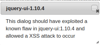 Webgoat - Vulnerable Components jquery-ui 1.10.4