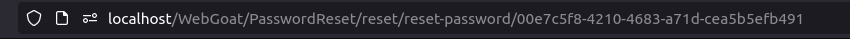 Webgoat - Password reset password reset URL