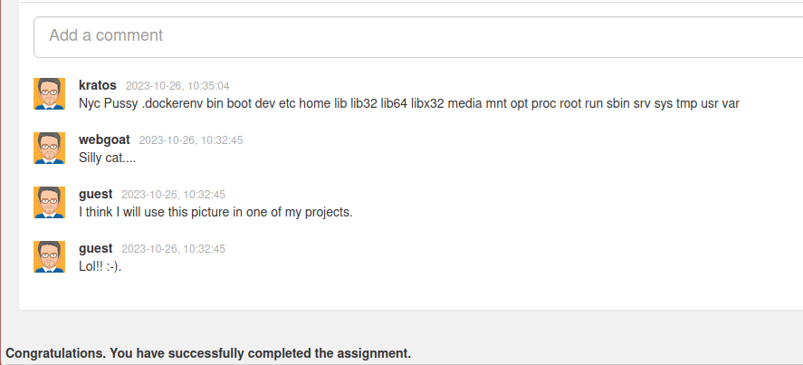 Webgoat - XXE Injection Challenge completed