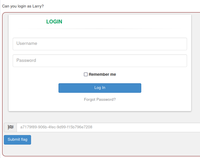 Webgoat - Without password Login panel