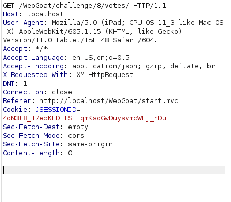 Webgoat - Without account Burpsuite GET request