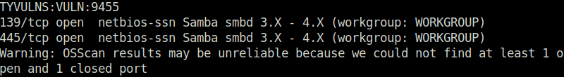 HTB - Lame nmap scan