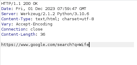 HTB - Busqueda Burpsuite Response