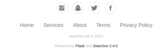 HTB - Busqueda Searcher 2.4.0 running