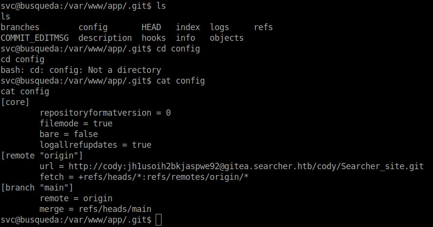 HTB - Busqueda git creds