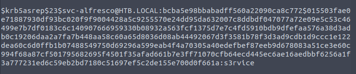 HTB - Forest cracked svc-alfresco password