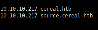 HTB - Cereal adding hostname