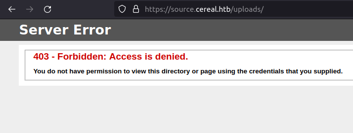 HTB - Cereal 403 Forbidden error