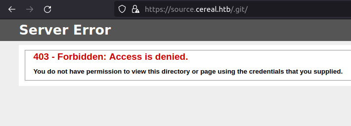 HTB - Cereal .git directory