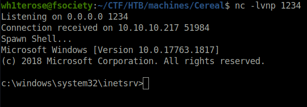 HTB - Cereal got initial shell