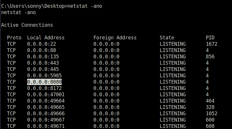 HTB - Cereal netstat -ano