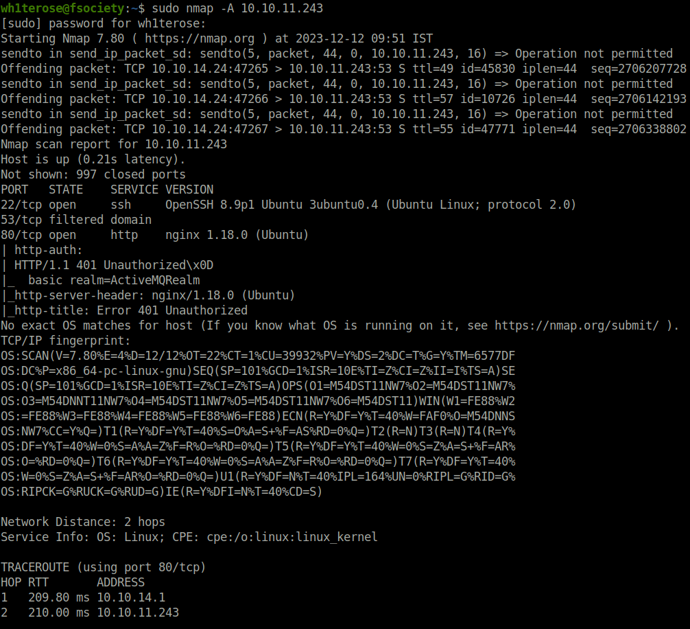 HTB - Broker nmap scan