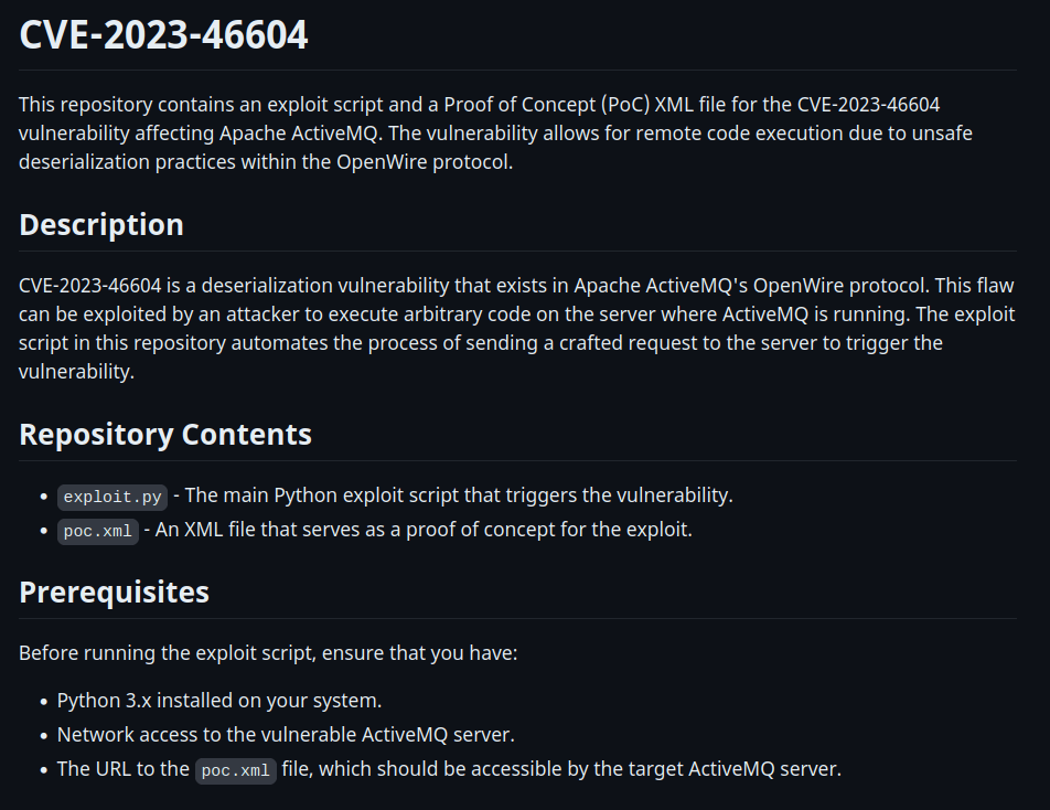 HTB - Broker CVE-2023-46604 POC exploit