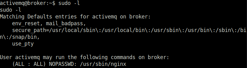 HTB - Broker sudo -l