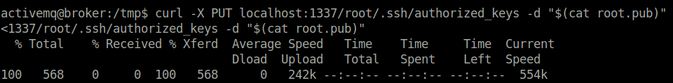 HTB - Broker upload generated public key