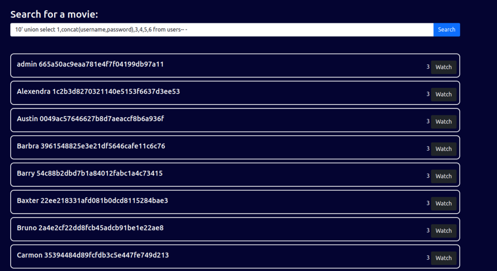 HTB - StreamIO Dumping user hashes