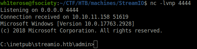 HTB - StreamIO shell granted